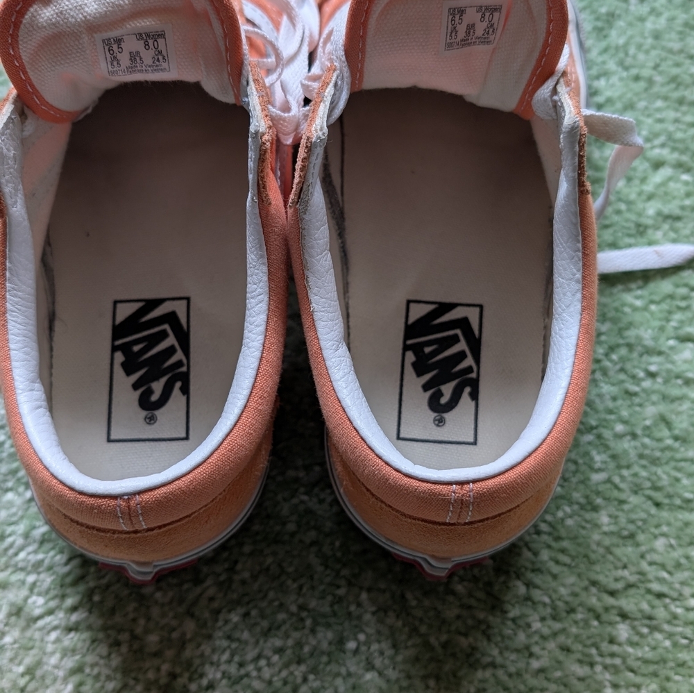 Orange Low Top Vans Size 8 - Picture 5 of 5